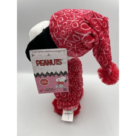 Snoopy Valentine Greeter NEW 2025 Hearts Pajamas 11" Plush Peanuts Waddler - Picture 6 of 13
